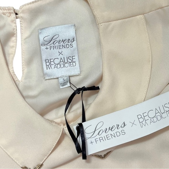 NWT Lovers & Friends Sophistication Cream Collared Pleated Mini Dress sz S - Picture 4 of 16